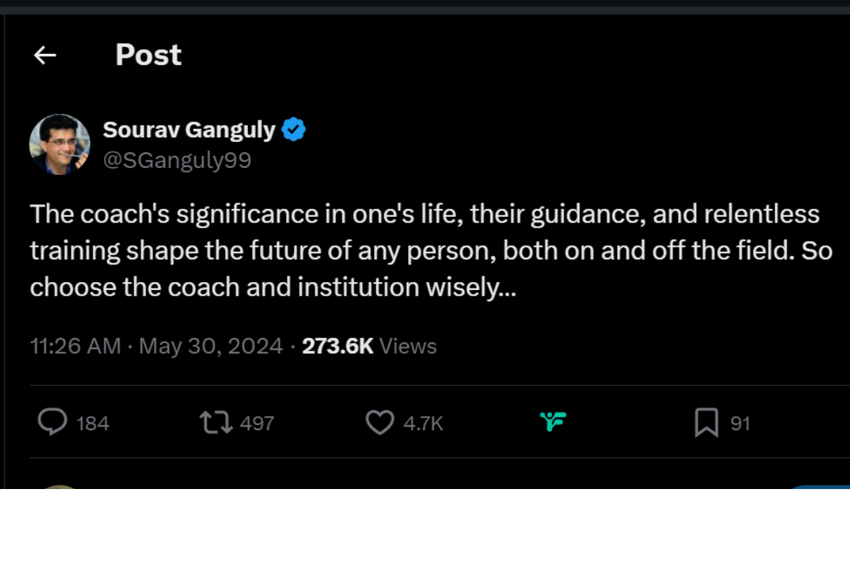 Sourav Gangily's tweet