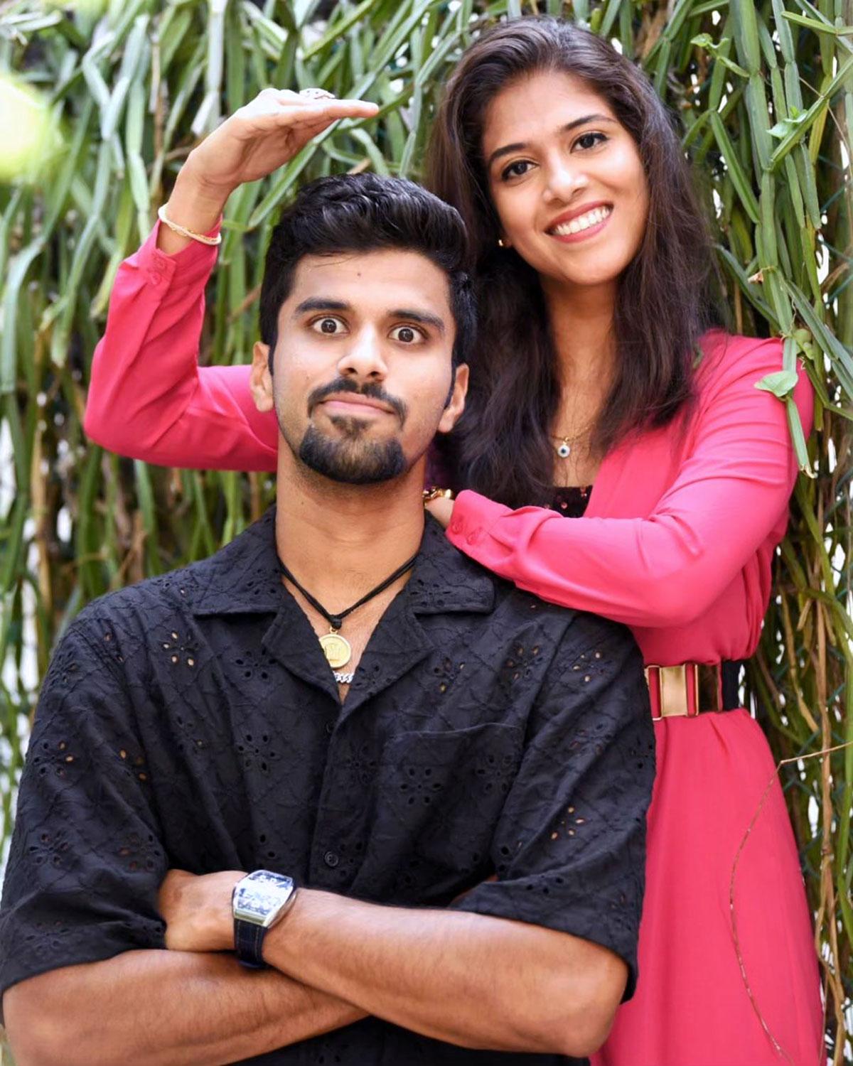 Washington Sundar with his sister Shailaja