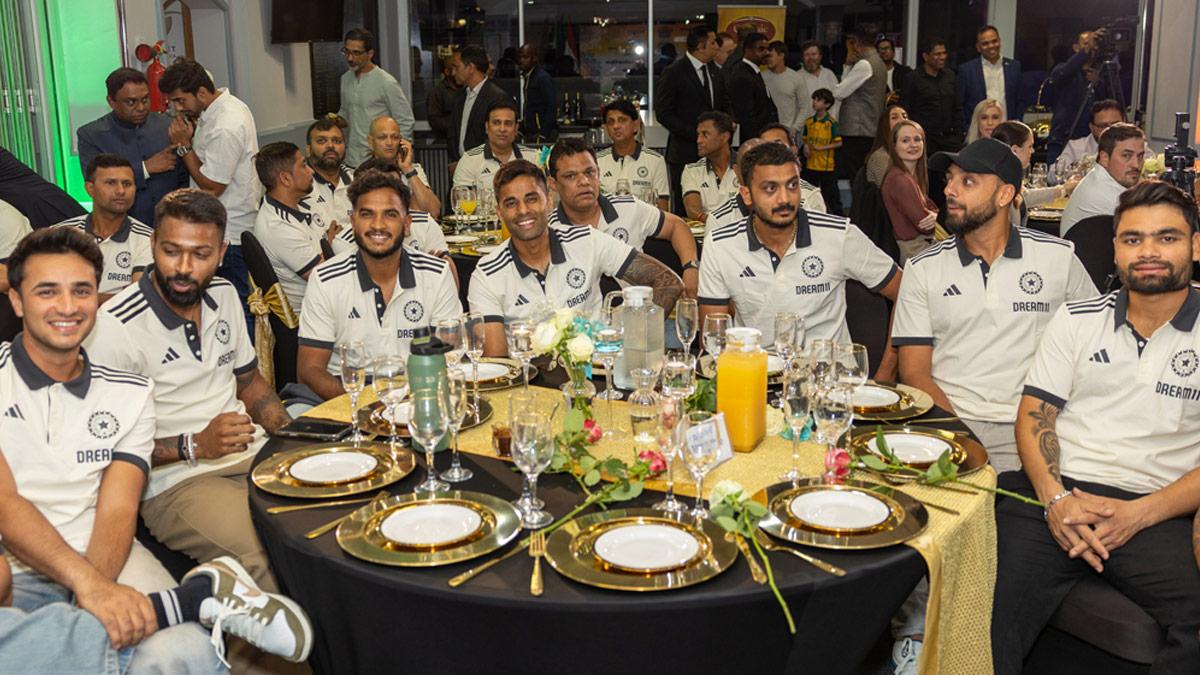 The Indian cricket team captain Suryakumar Yadav and his team enjoy an evening the Consulate General of India in Johannesburg on Thursday