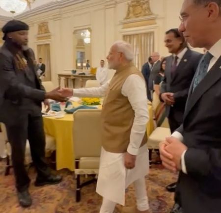 Chris Gayle with Modi