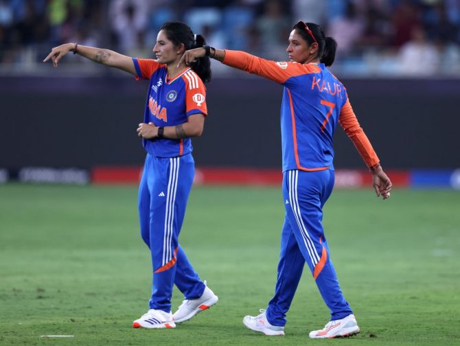 India captain Harmanpreet Kaur with Renuka Singh