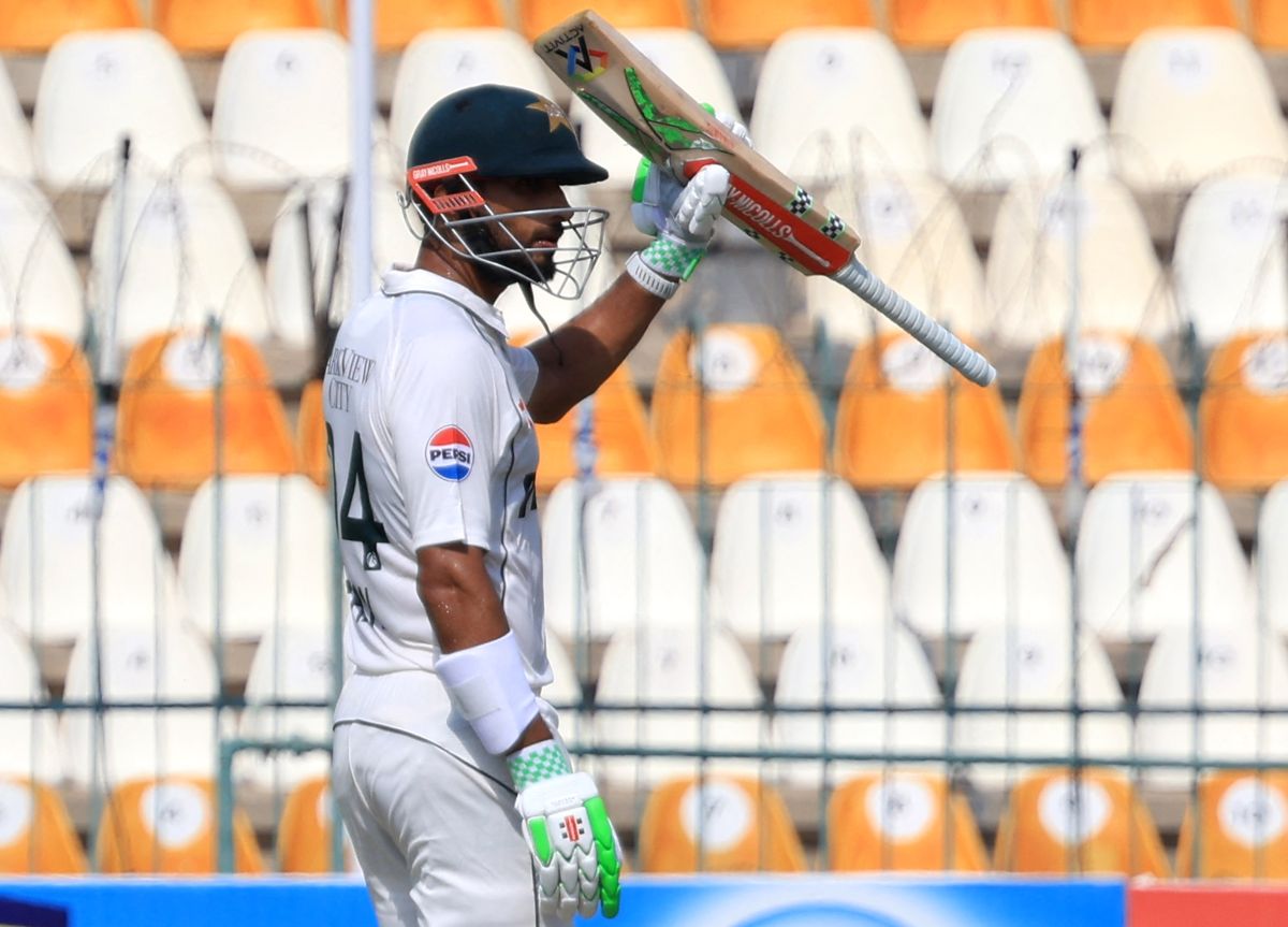 Shan Masood celebrates his century