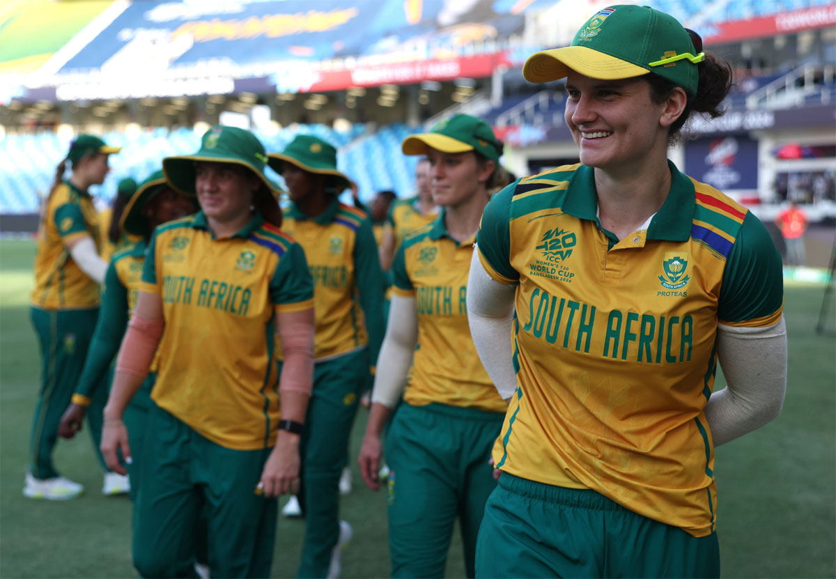 South Africa's players celebrate victory