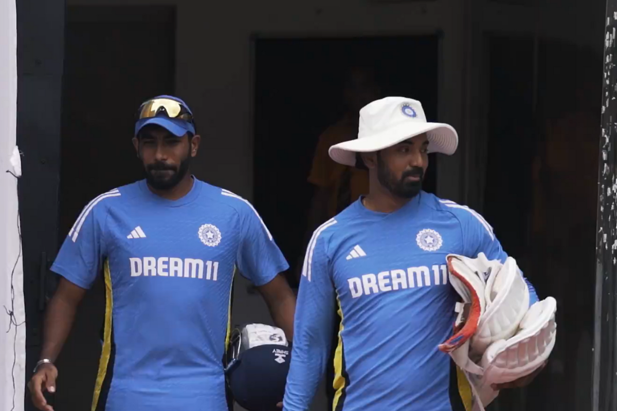 Jasprit Bumrah and KL Rahul come out to practice in Bengaluru, on Monday