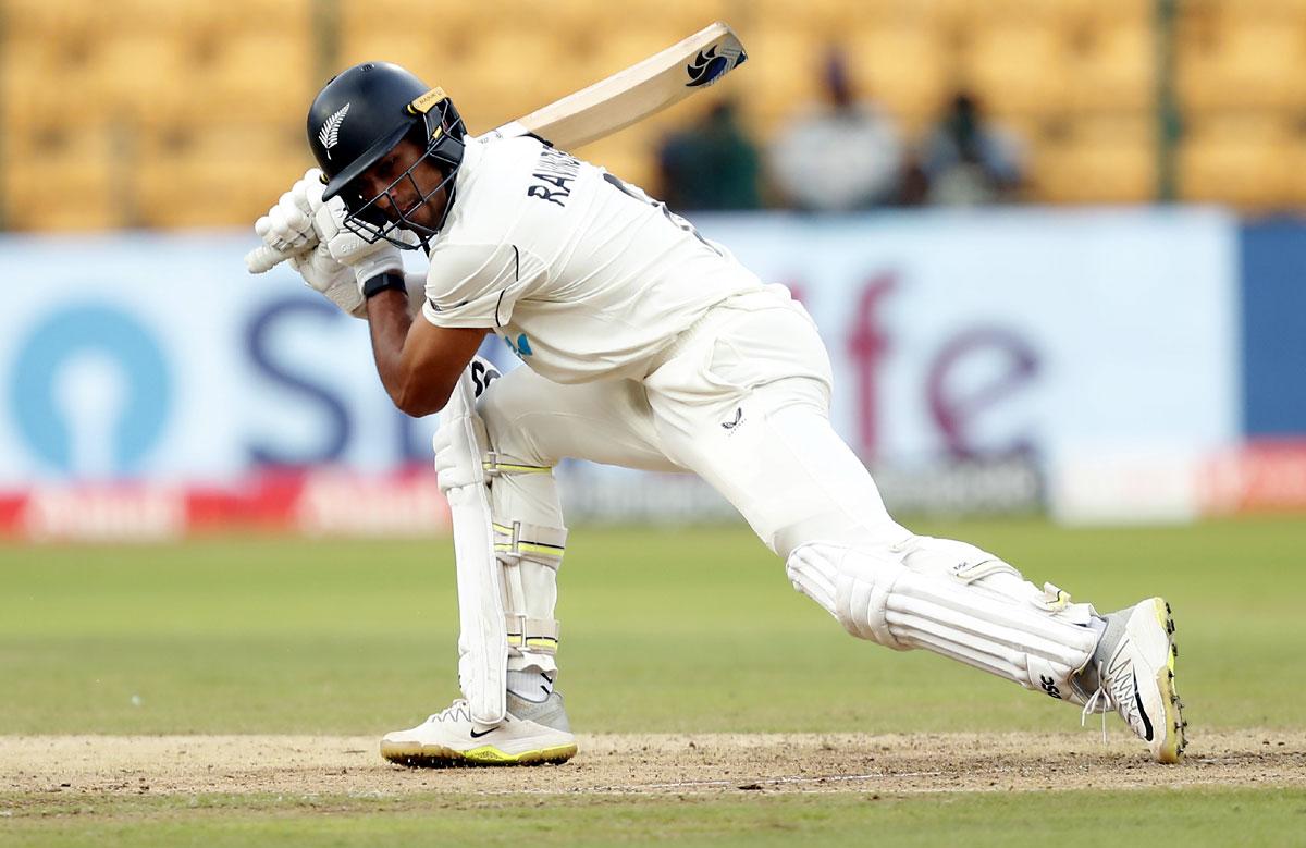 Rachin Ravindra made 22 before bad light forced stumps on Day 2