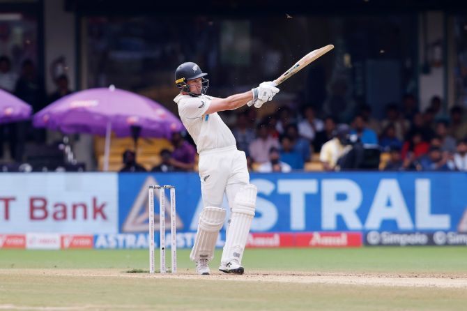 Will Young plays a pull shot during his match-winning innings of an unbeaten 45