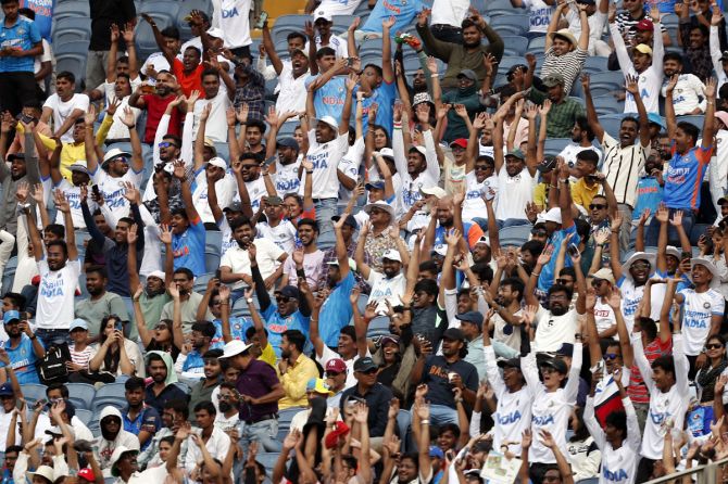 Indian cricket fans in Pune