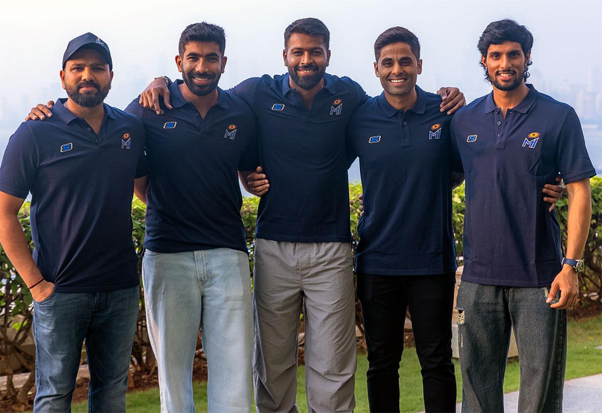 Rohit Sharma, Jasprit Bumrah, Hardik Pandya, Suryakumar Yadav and Tilak Varma.