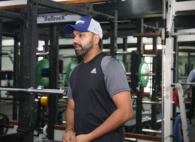 Rohit Sharma hits the gym