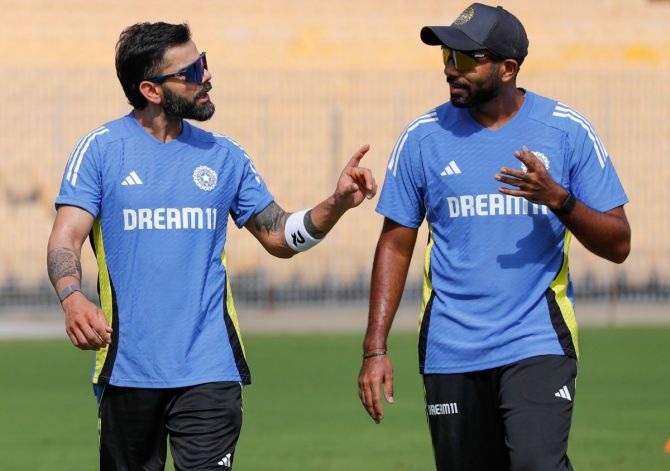 Virat Kohli with Jasprit Bumrah