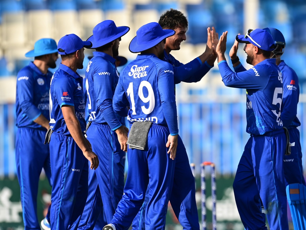 Afghanistan bowlers celebrate