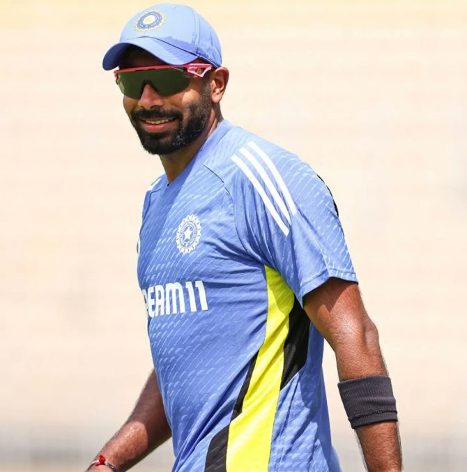 Jasprit Bumrah is at the Dubai International Stadium to cheer on his India teammates during their match against Pakistan at the ICC Champions Trophy on Sunday