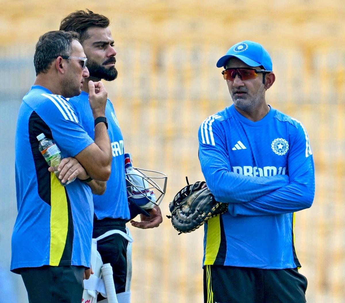 Gautam Gambhir with Virat Kohli and Ajit Agarkar