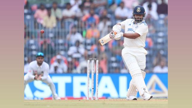 Rishabh Pant bats.