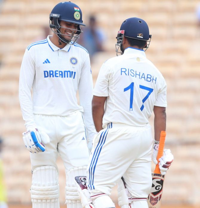 Shubman Gill with Rishabh Pant