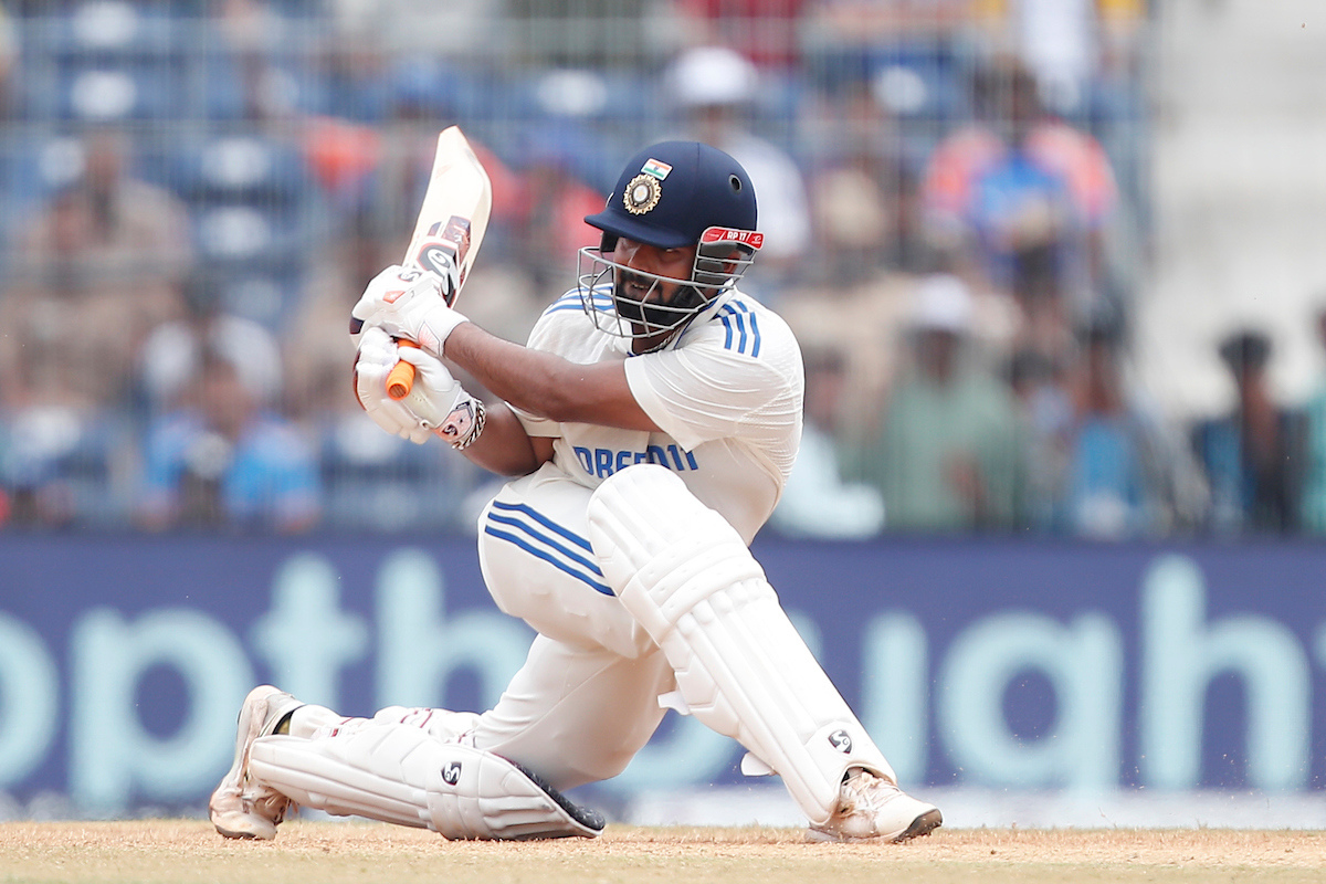 Rishabh Pant bats on Day 3 of the 1st Test against Bangladesh