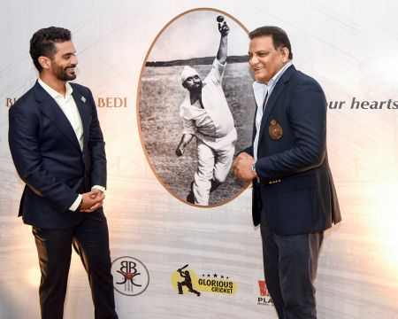  Bollywood actor Angad Bedi with former cricketer Mohammed Azharuddin 