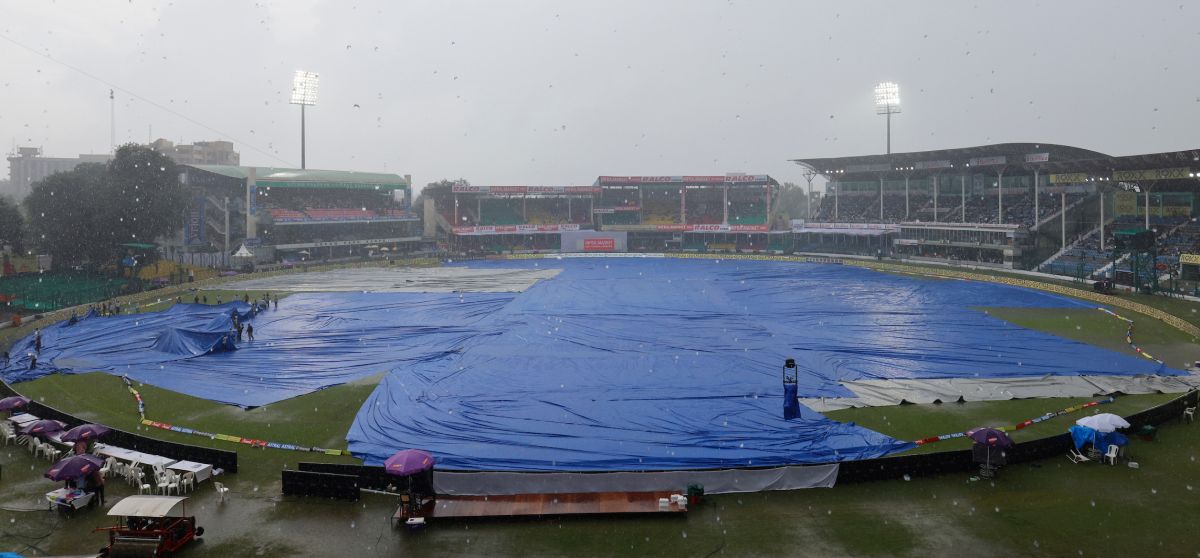 Rain during day one of the second test match between India and Bangladesh 