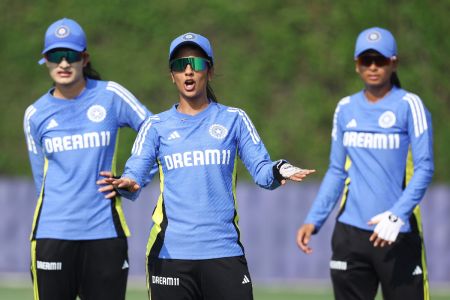 The Indian women's team hard at training ahead of the T20 World Cup