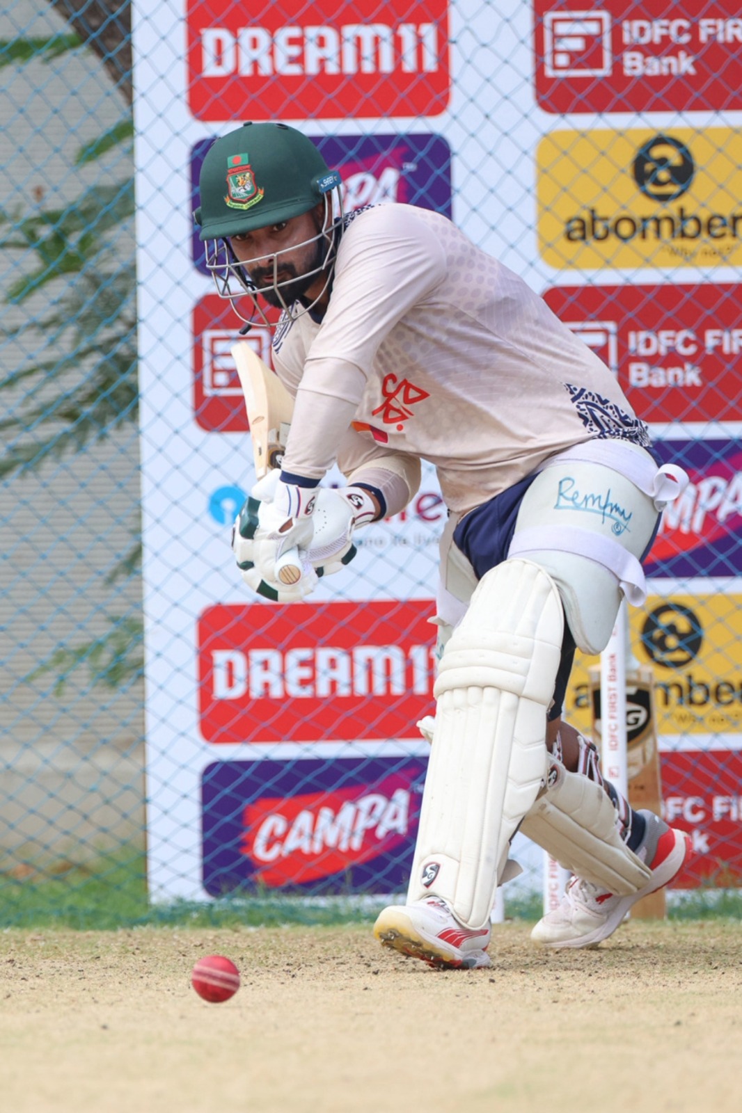 Bangladesh's Litton Das bats during training on Tuesday 