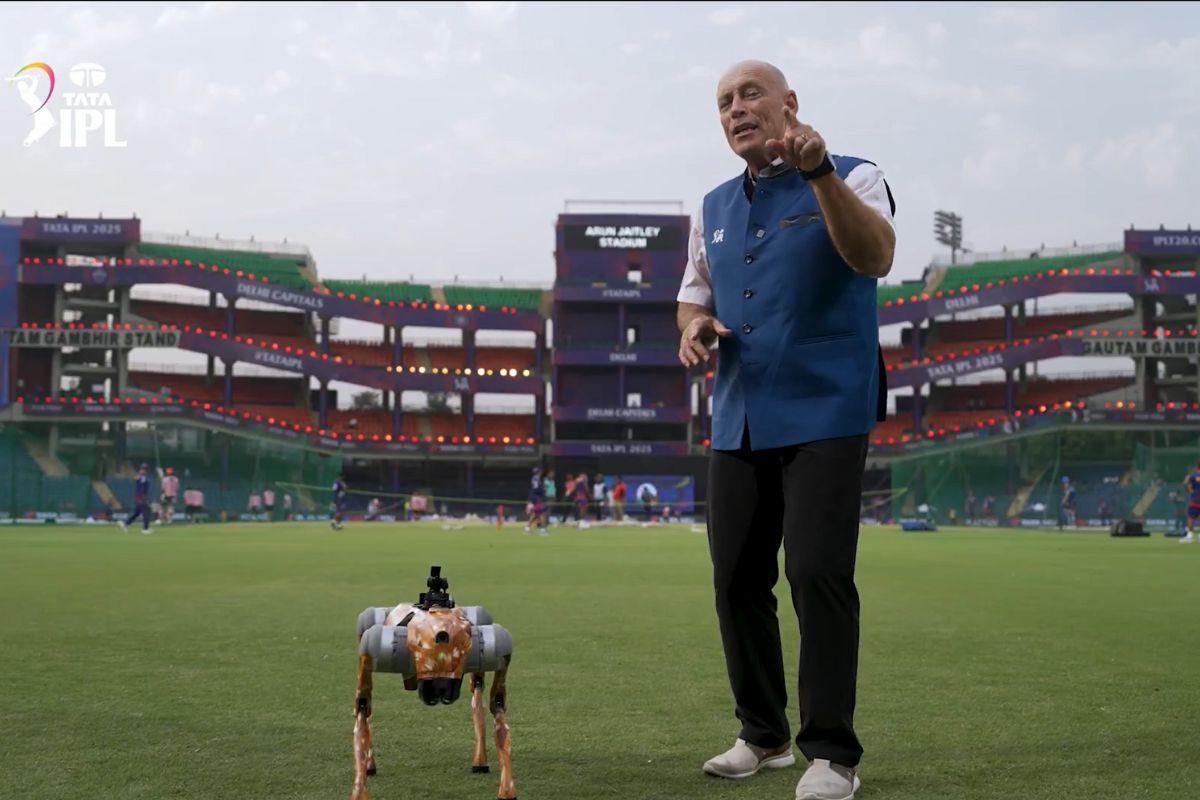IPL commentator Danny Morrison with robot dog