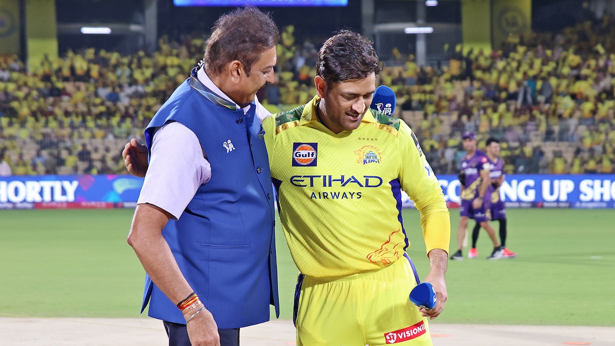 Ravi Shastri with MS Dhoni