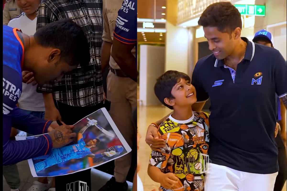 Suryakumar Yadav with young MI fans