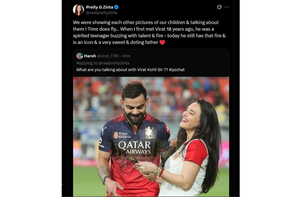 Kohli and Preity Zinta