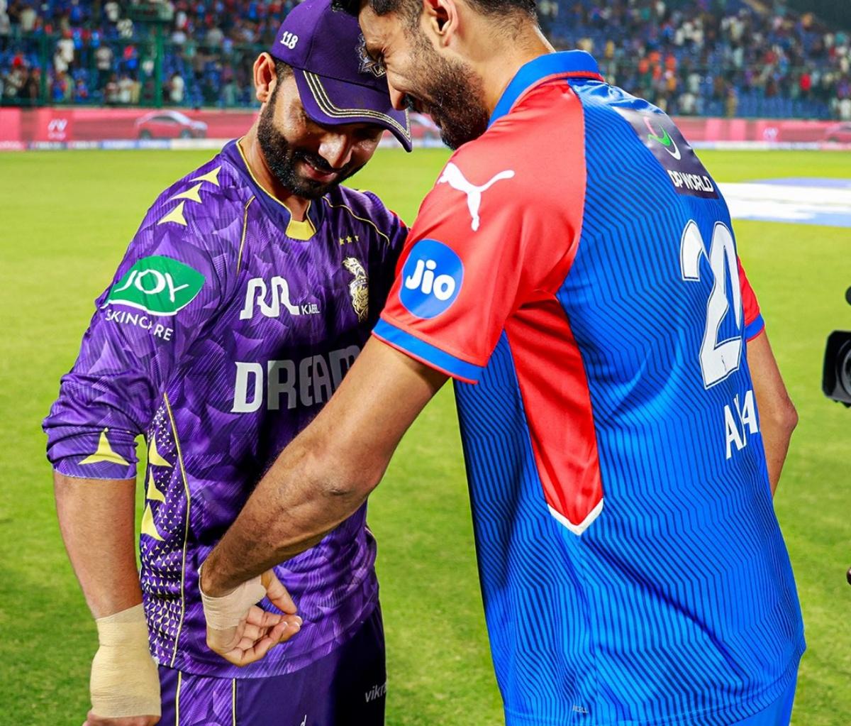 Axar Patel with Ajinkya Rahane Axar Patel with Ajinkya Rahane