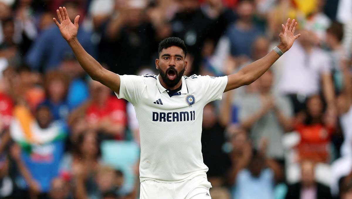 Mohammed Siraj celebrates on dismissing Jamie Smith