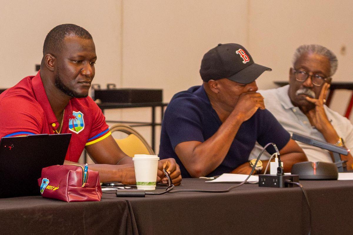 West Indies coach Daren Sammy, Brian Lara and Clive Lloyd