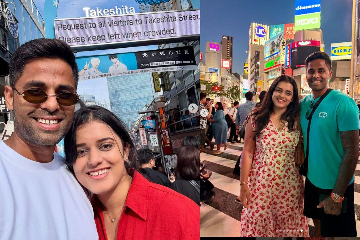 Suryakumar Yadav and his wife Devisha are all smiles during their Tokyo holiday