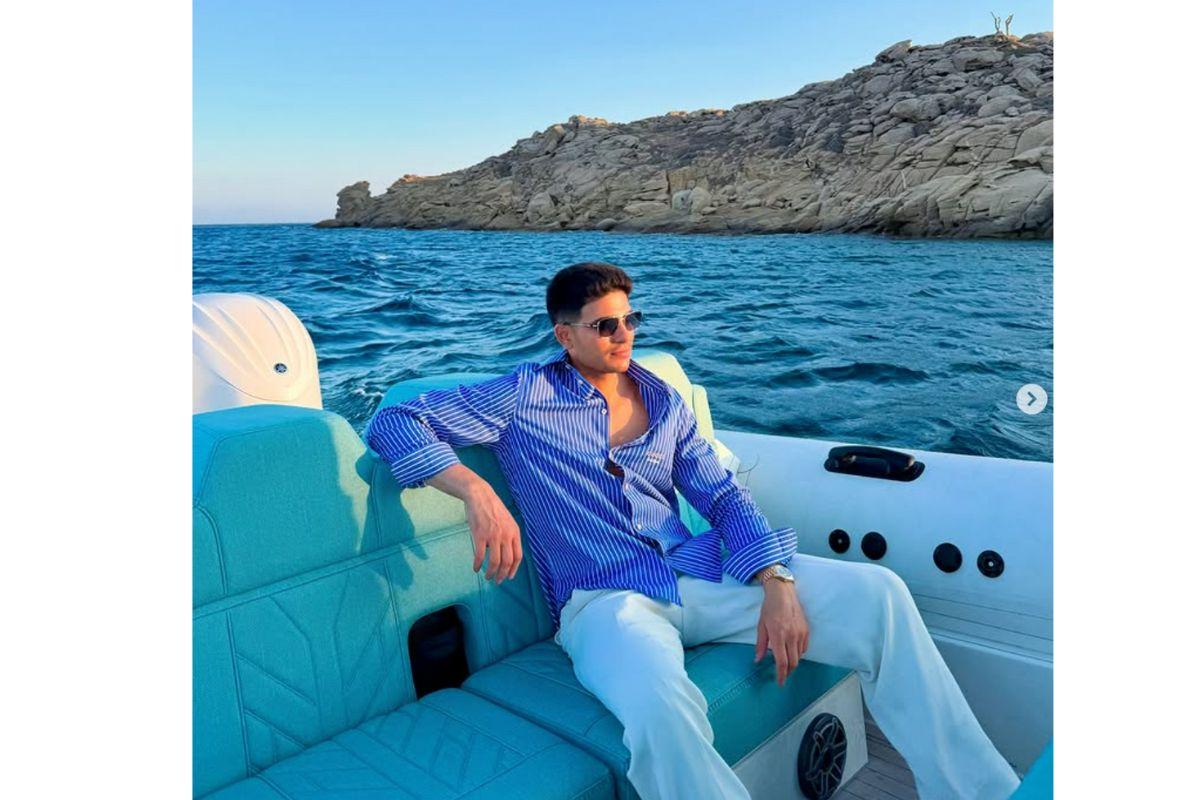 Shubman Gill chilling on a boat on vacation