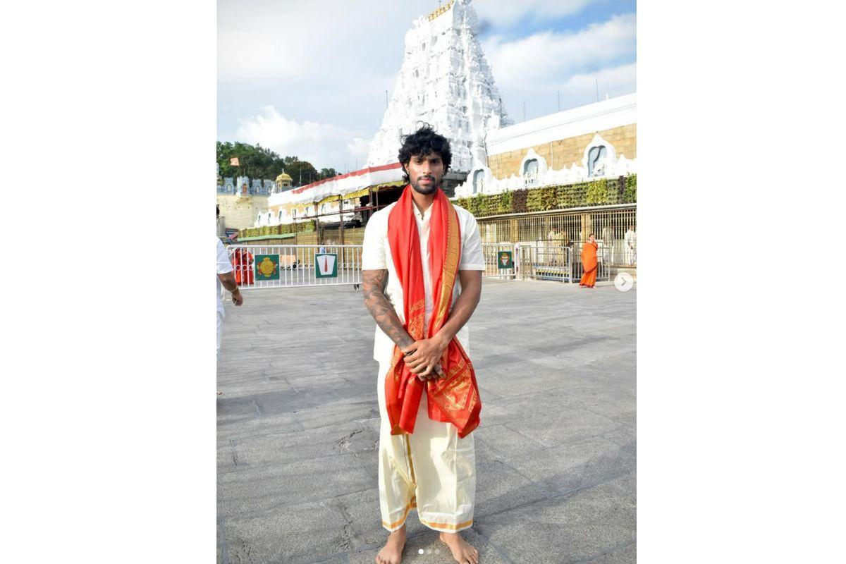 Tilak Varma visits the Tirupati Balaji Temple on Tuesday