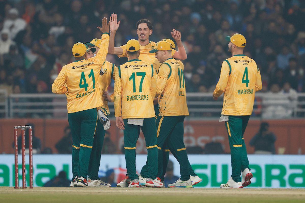 Marco Jansen celebrates dismissing Suryakumar Yadav