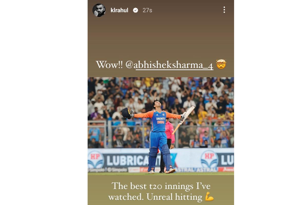 KL Rahul on Abhishek's century