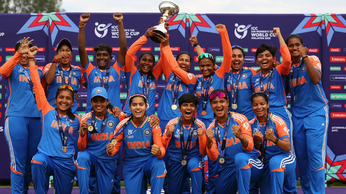 India women celebrate winning the Under-19 T20 World Cup