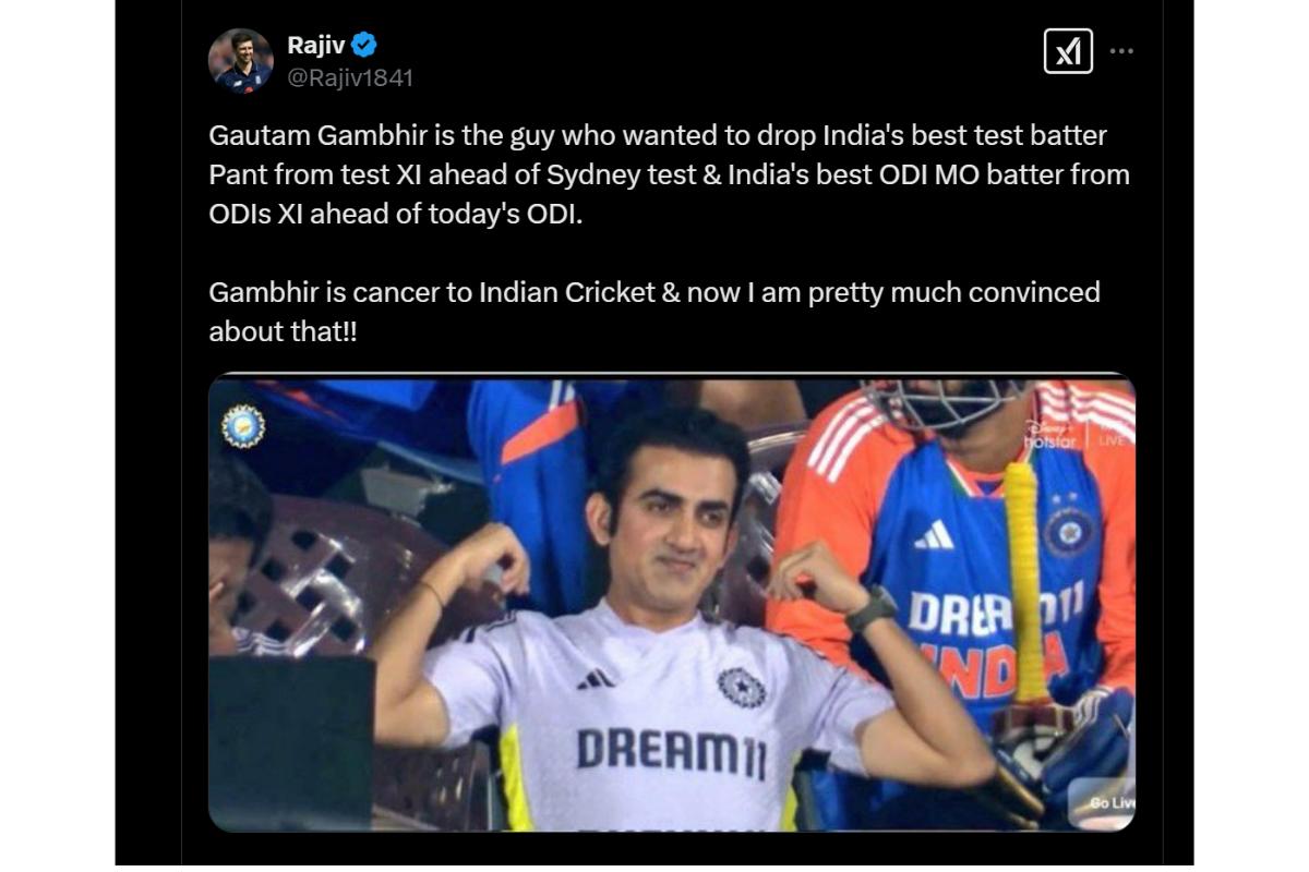 Gautam Gambhir criticism