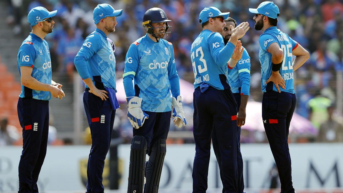 England's players celebrate