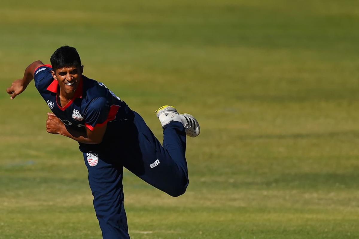 USA's left-arm spinner Nosthush Kenjige took 5/11 from 7.3 overs to sink Oman for just 65 in their Cricket World Cup League 2 ODI match in Al Amarat, Muscat, on Tuesday