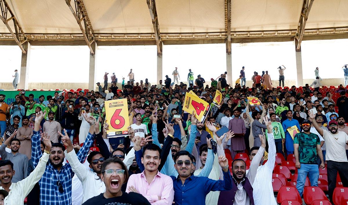 Fans at National Stadium in Karachi 