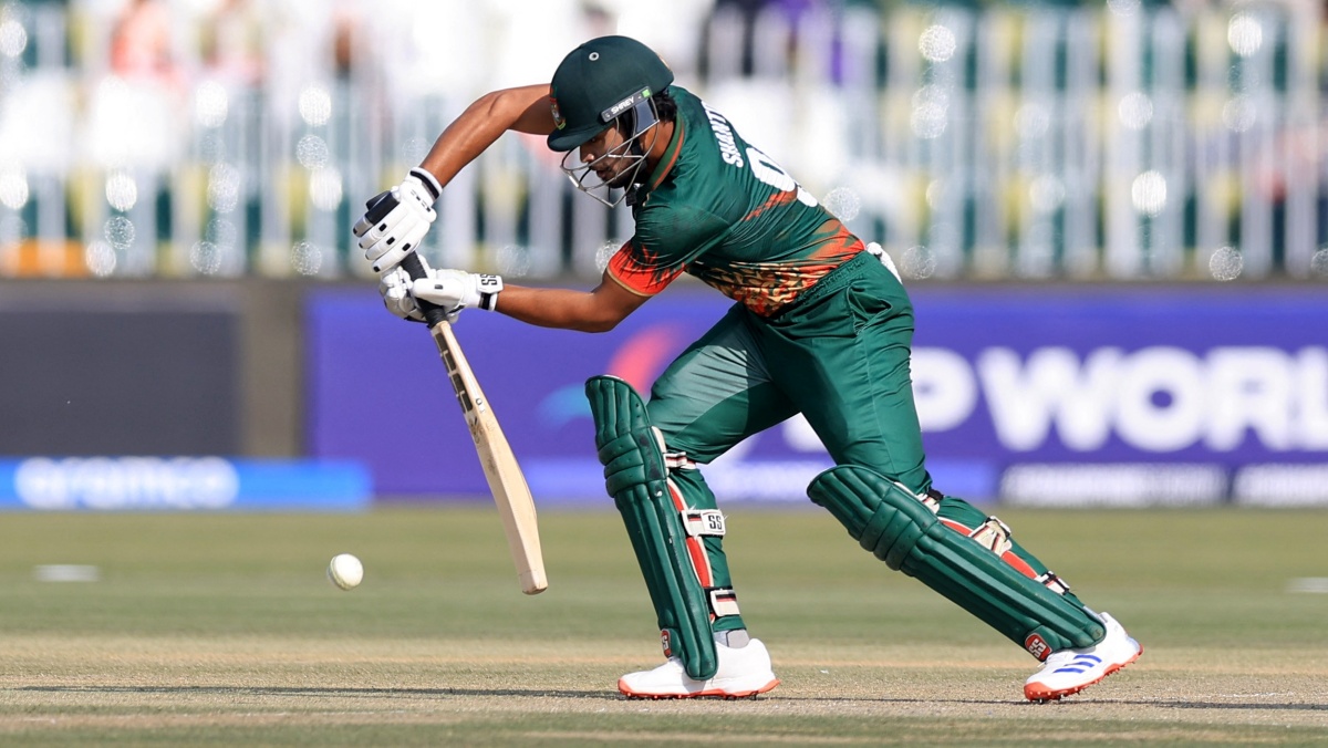  Bangladesh's Najmul Hossain Shanto top-scored with 77