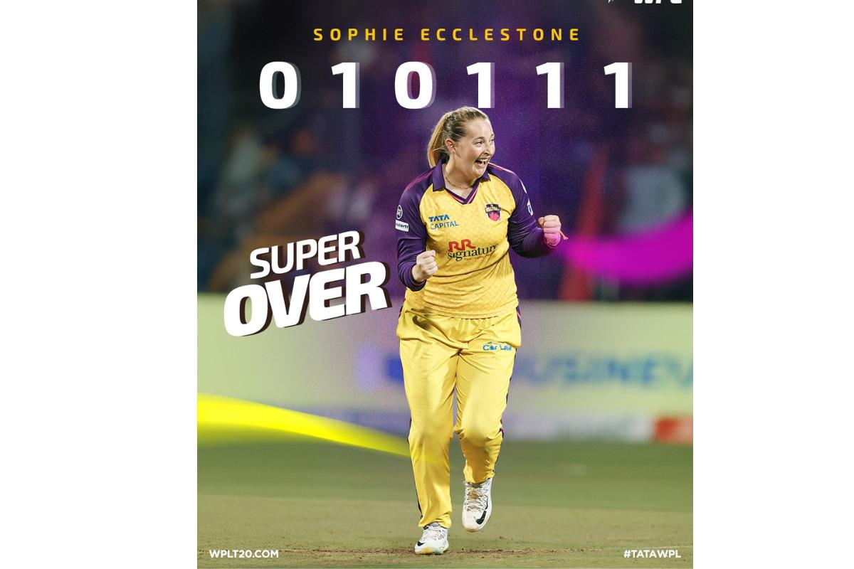 Sophie Ecclestone conceded just four runs in the Super Over to hell the UP Warriorz down RCB in the Super Over