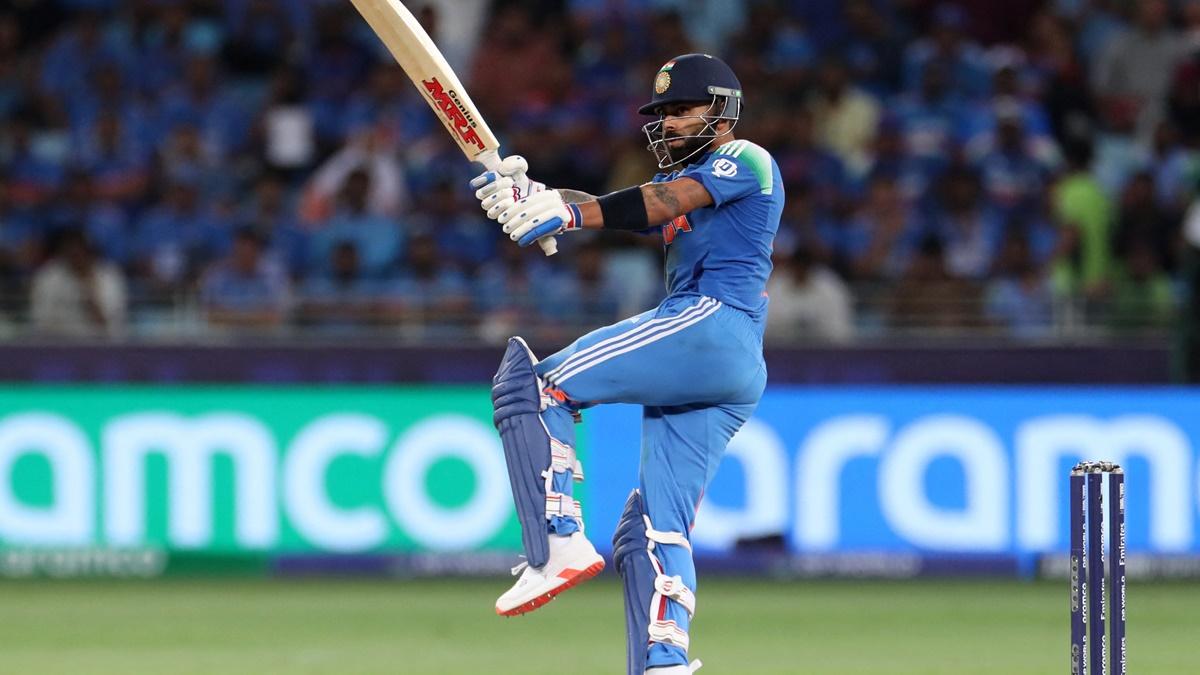 Virat Kohli during his unbeaten 100, his 51st in ODIs, which guided India to a six-wicket victory over Pakistan in the Champions Trophy match in Dubai on Sunday.