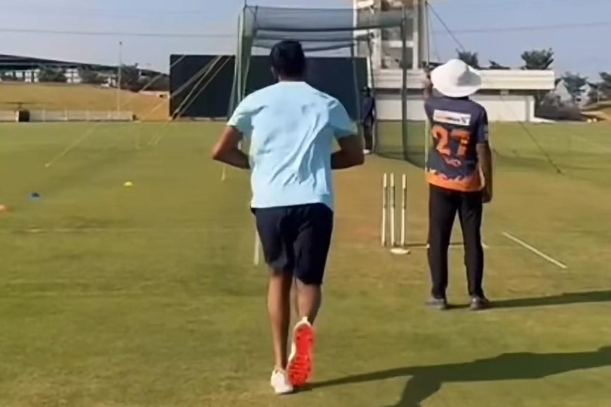 Jasprit Bumrah bowls in the nets at the NCA on Thursday