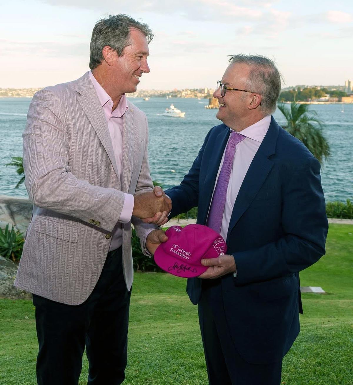 Anthony Albanese with Glenn McGrath