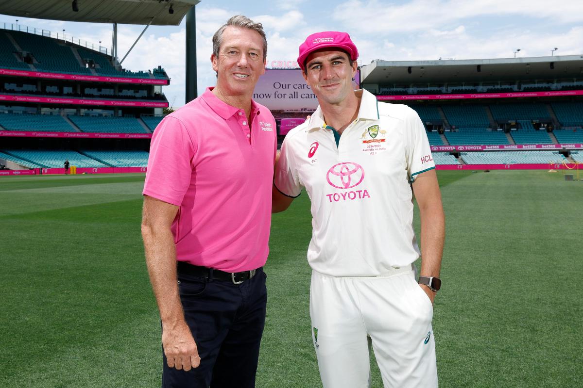 Glen McGrath and Pat Cummins at the SCG on Thursday