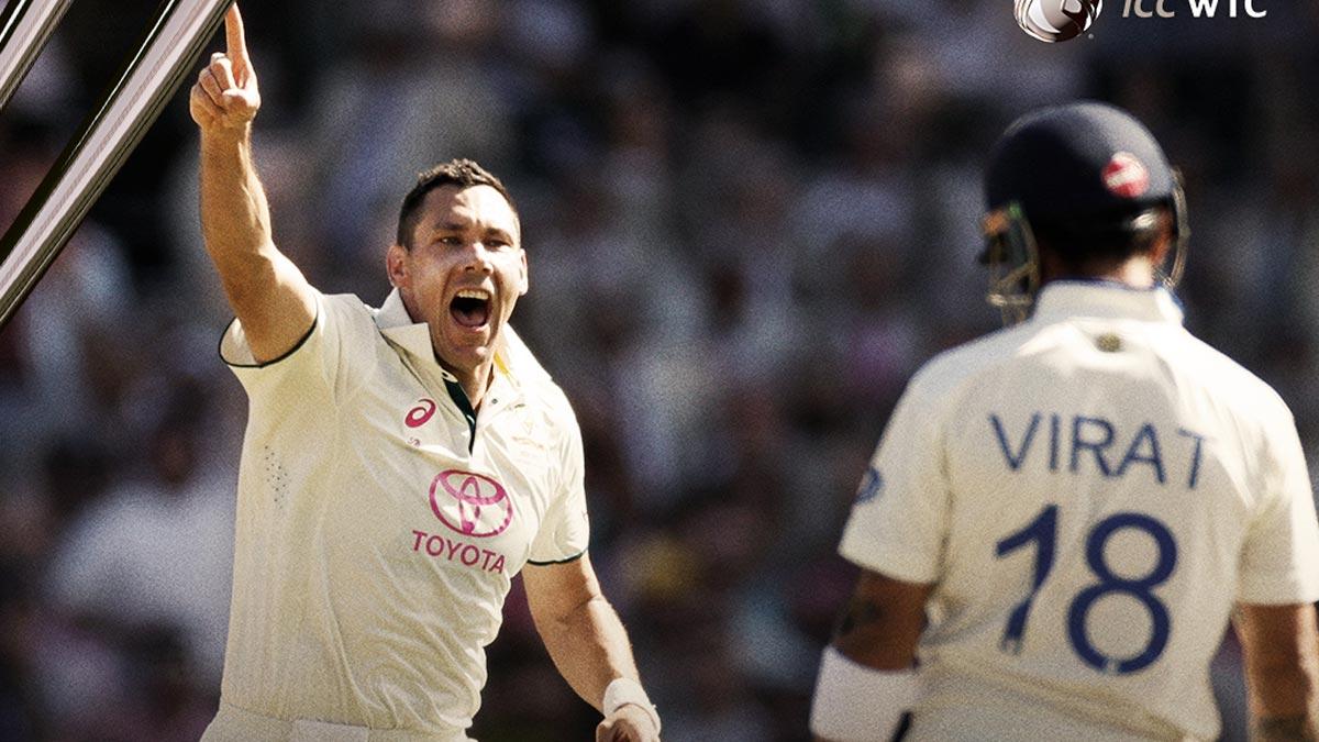 Scott Boland celebrates the wicket of Virat Kohli