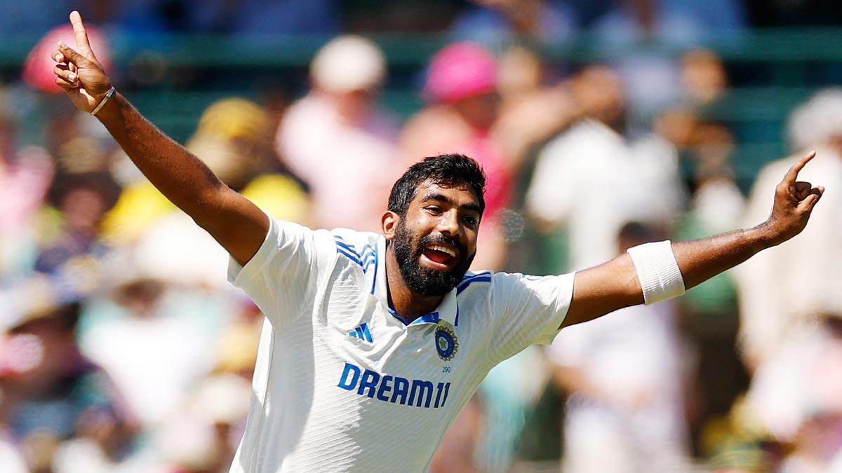 Jasprit Bumrah celebrates a wicket