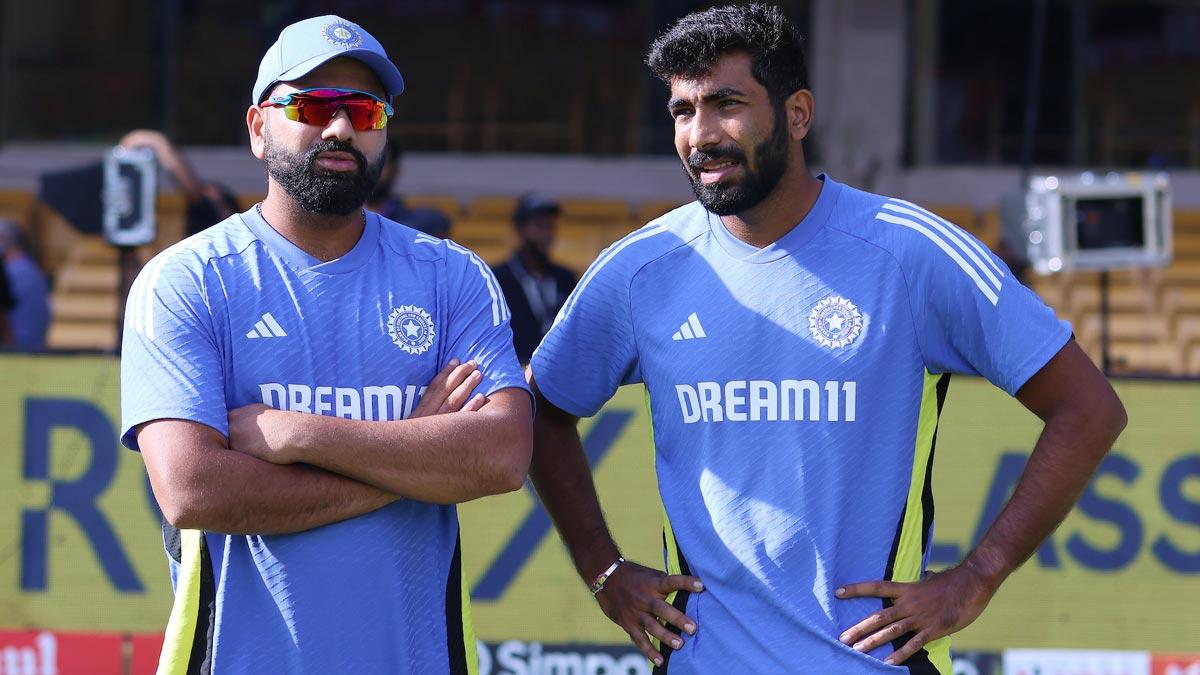 Jasprit Bumrah with Rohit Sharma